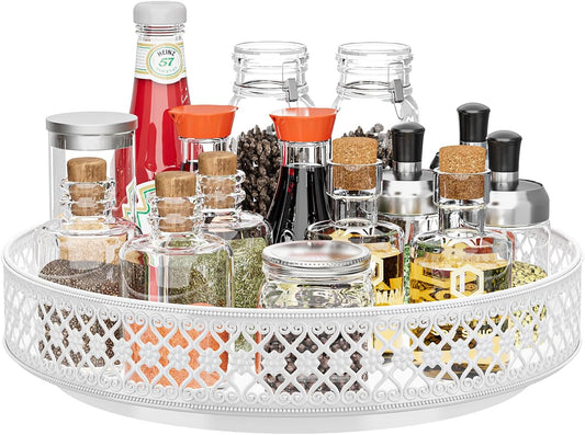 Ovicar Lazy Susan Organizer Turntable - 11 inch Rotating Spice Rack Metal Lazy Susan for Cabinet