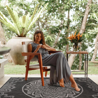 CAMILSON Outdoor Rug 5x7 Modern Area Rugs for Indoor and Outdoor Patios and Porches - Waterproof