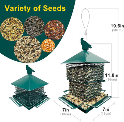 Bird Feeders for Outdoors, 6.5lb Large Capacity, Heavy Duty Metal Bird Feeder, Supports Cardinal