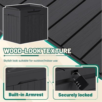 Devoko 30 Gallon Resin Deck Box 2 Pack Outdoor Indoor Waterproof Storage Box for Patio Furniture