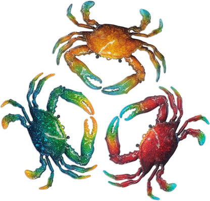 John's Studio Metal Crab Sea Wall Decor Outdoor Garden Hanging Art Sculptures Home Ocean Theme
