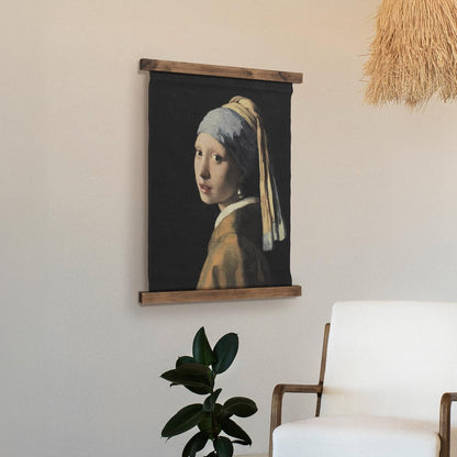 American Art Decor Girl with a Pearl Earring Tapestry Vintage Hanging Canvas Wall Art by Johannes