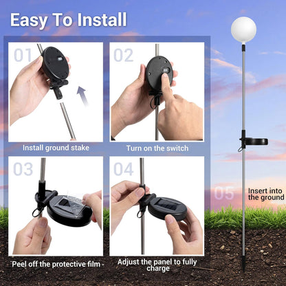 SOLPEX Solar Garden Lights 6 Pack, Solar Globe Lights Outdoor Waterproof, Multi-Color Changing