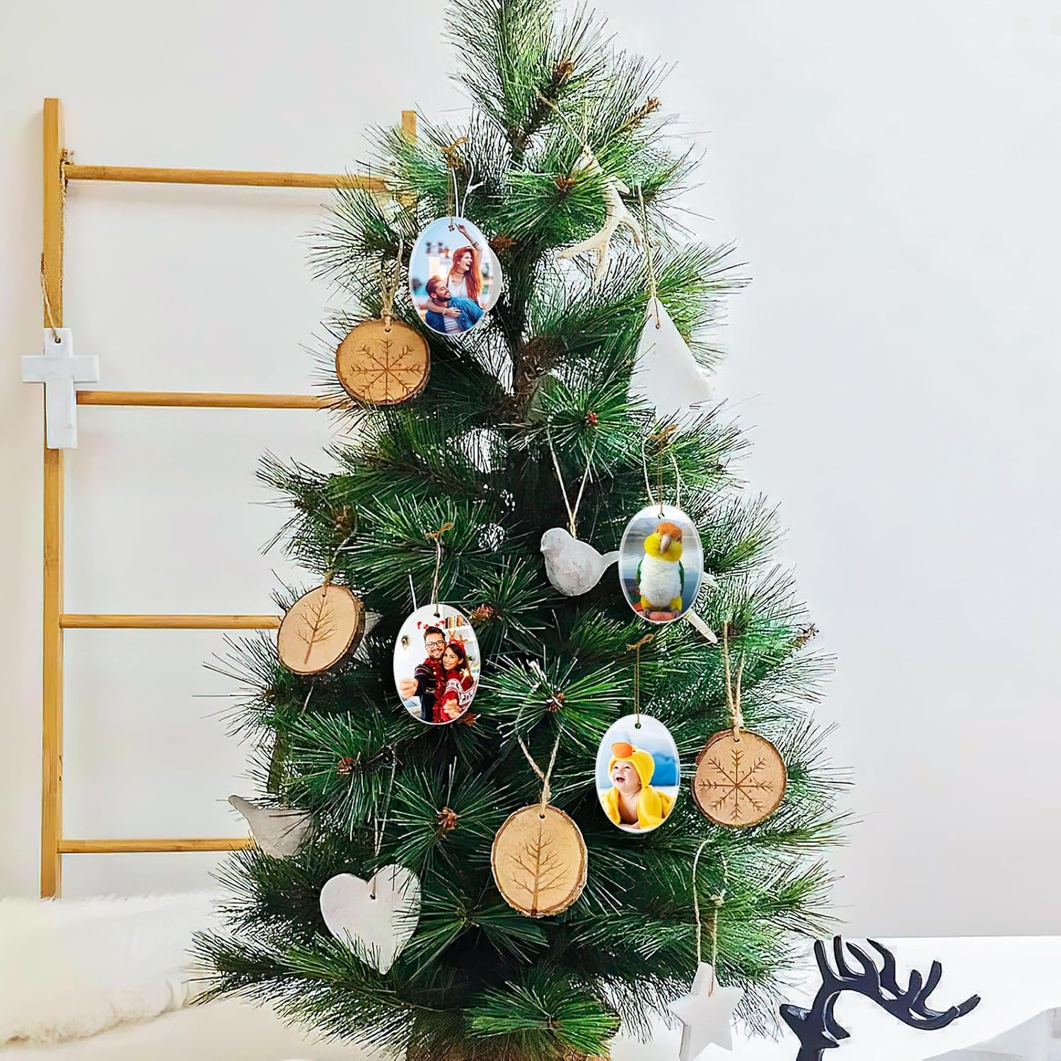 Personalized Christmas Ornaments 2025 Ceramic Custom Picture Text Hanging Ornament Customized