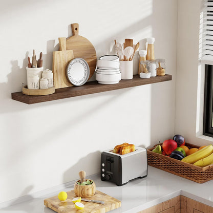 48 Inch Floating Shelves, 8 Inch Deep Floating Shelves for Wall, Hanging Shelf with Invisible