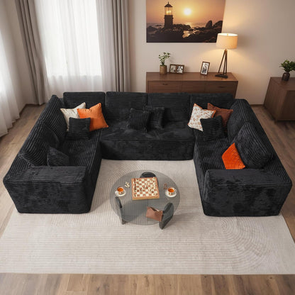 HOOOWOOO Cloud Sectional Couches for Living Room,Modular Sectional Sofa No Assembly,136X70 Inch