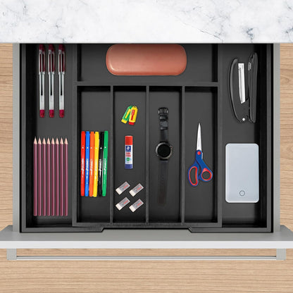 VaeFae Bamboo Drawer Organizer, Expandable Silverware Drawer Organizer, Cutlery Tray with Dividers