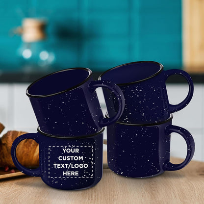 DISCOUNT PROMOS Custom Ceramic Campfire Coffee Mugs 13 oz. Set of 1, Personalized Bulk Pack
