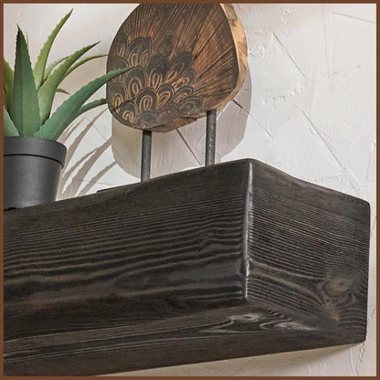 Handmade Fireplace Mantel Shelf, Extra Wide Rustic Wood Mantles for Over Fireplace, Wall Mounted