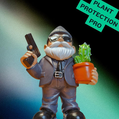 Gnome Decoration for Garden & Home - Professional Hitman Look Statue, Léon Inspired 8.7 Inch Resin
