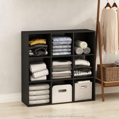 Furinno PELLI Closet Organizers and Storage, 9-Cube Closet Organizer, Open Shelf Closet Storage