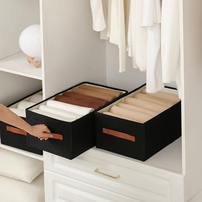 linen closet organizers and storage, 3 Pack Large Storage Baskets, Washable, Clothing Storage Bins