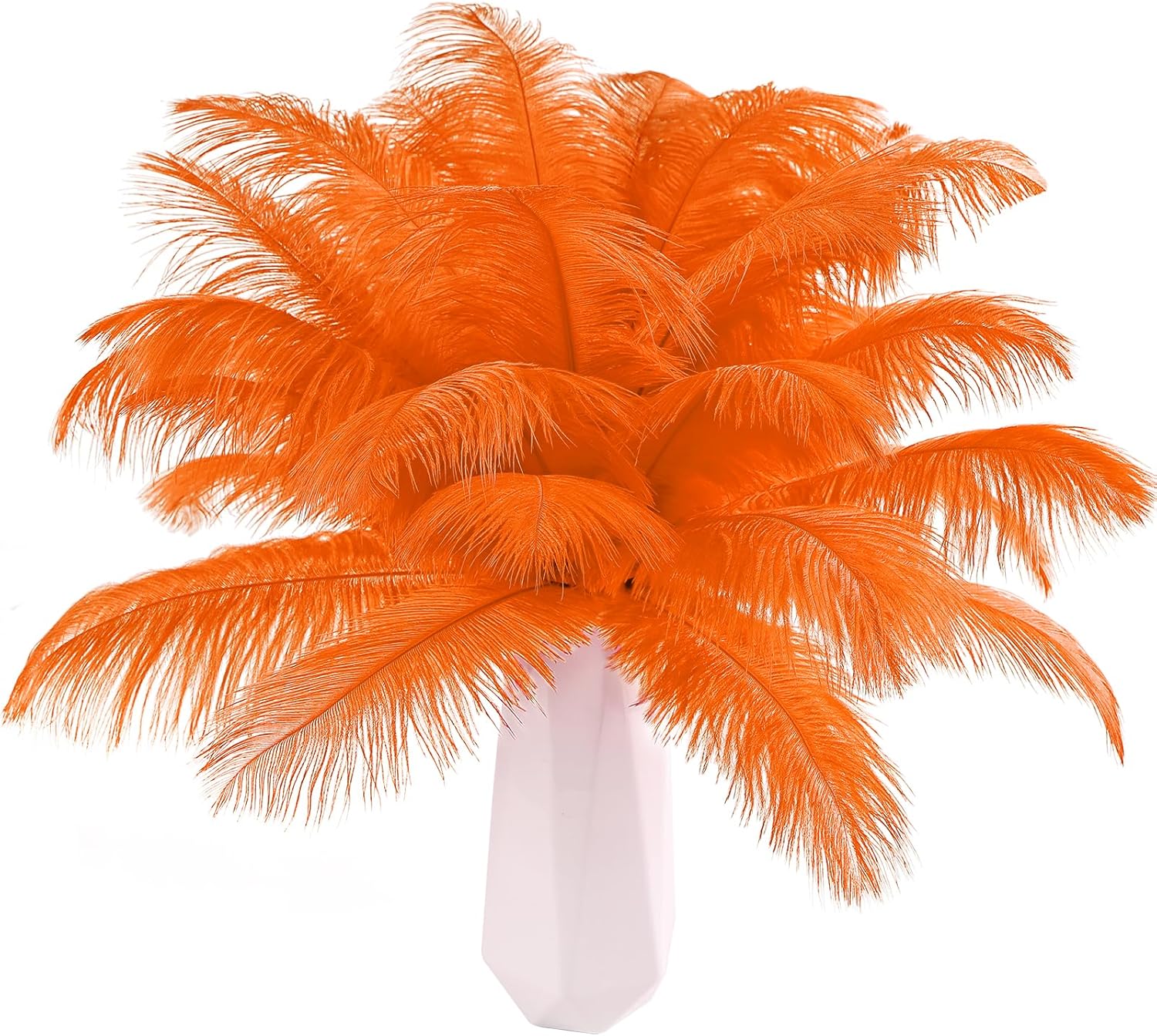 THARAHT Orange Ostrich Feathers 12pcs Natural Bulk 10-12Inch 25cm-30cm for Crafts Wedding Party
