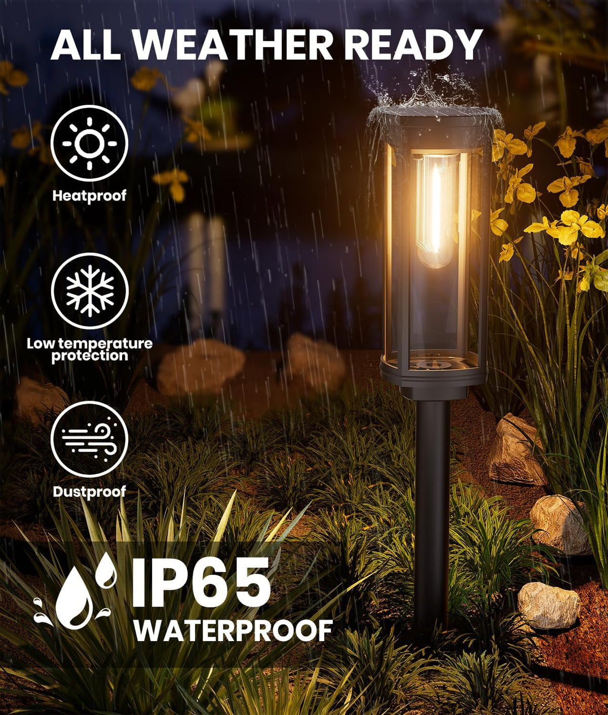 8 Pack Solar Pathway Lights Outdoor IP65 Waterproof Super Brightness Solar Powered Landscape Path