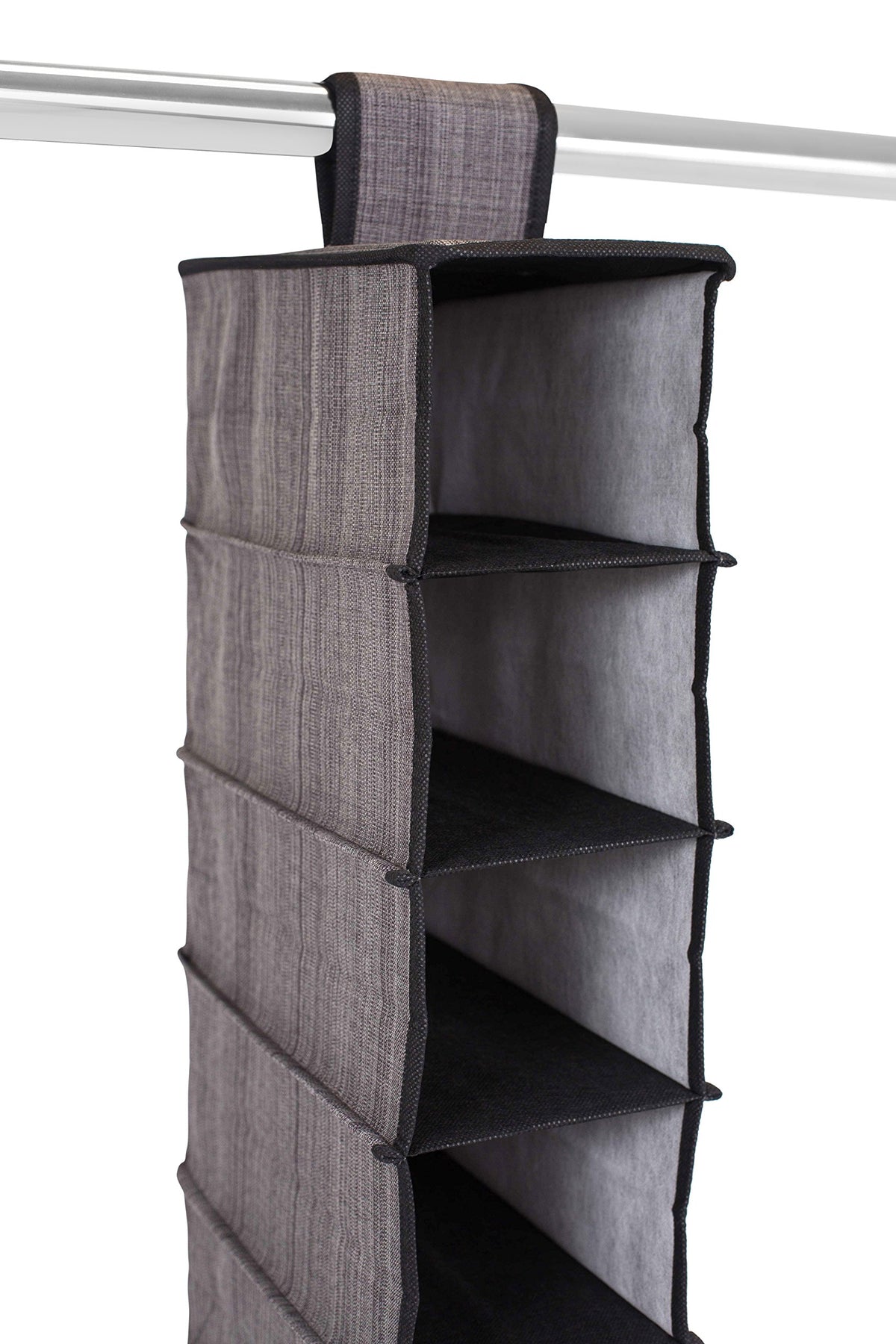 Internet's Best 10 Tier Hanging Shoe Organizer - Narrow Shelf Closet Shoe Rack - Footwear Storage