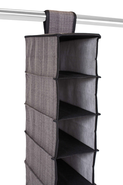 Internet's Best 10 Tier Hanging Shoe Organizer - Narrow Shelf Closet Shoe Rack - Footwear Storage