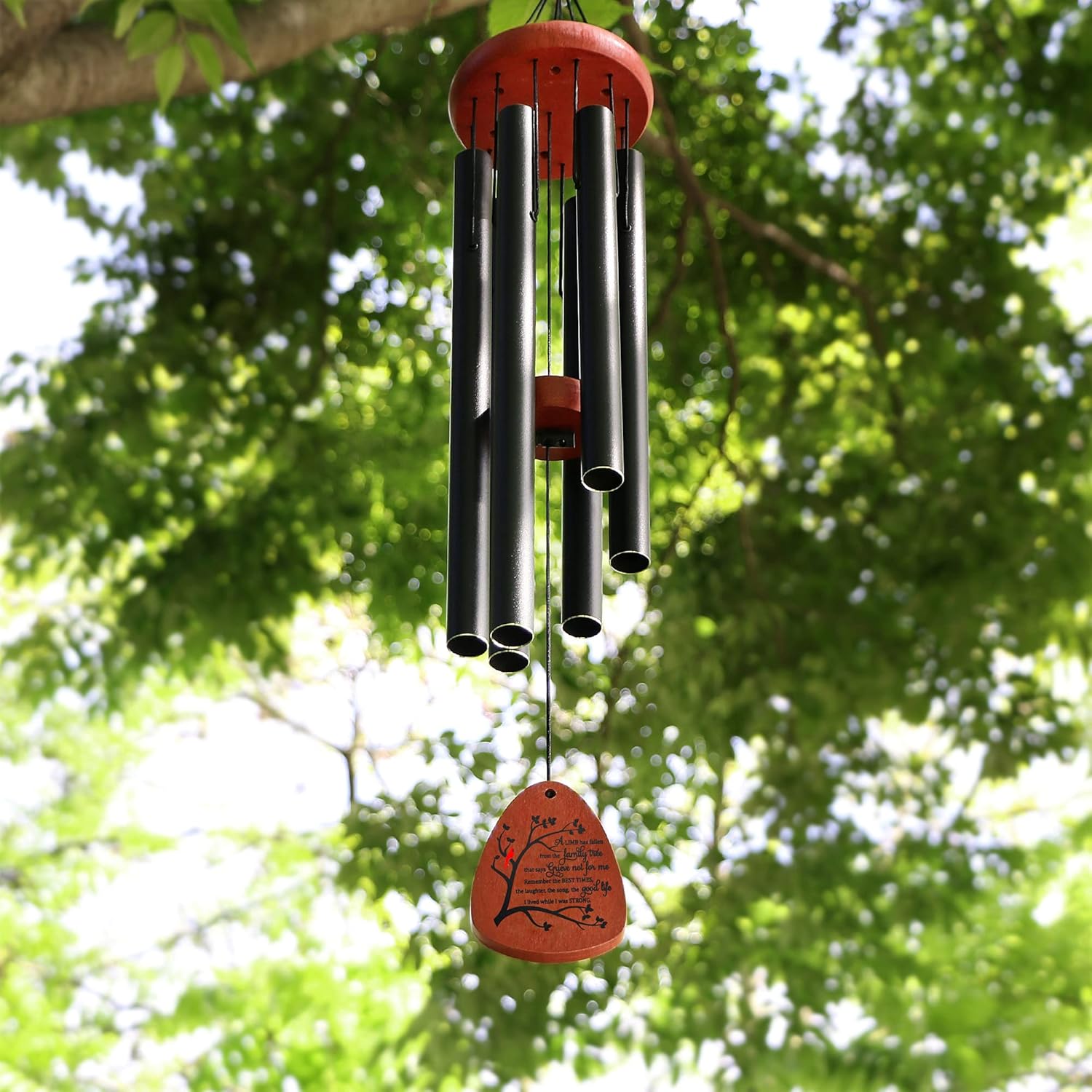 Memgift Memorial Wind Chimes for Outside- Sympathy Gift for Loss of Mom or Dad, Outdoor Keepsake