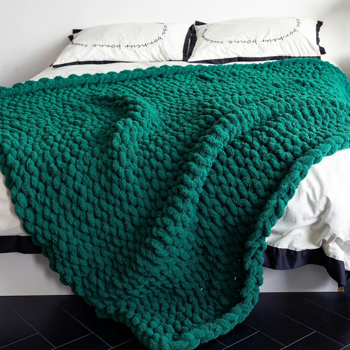 Chunky Knit Blanket - Luxury Soft Cozy 60 * 80 Throw Blanket,100% Woven Blanket Rope Knot Throw