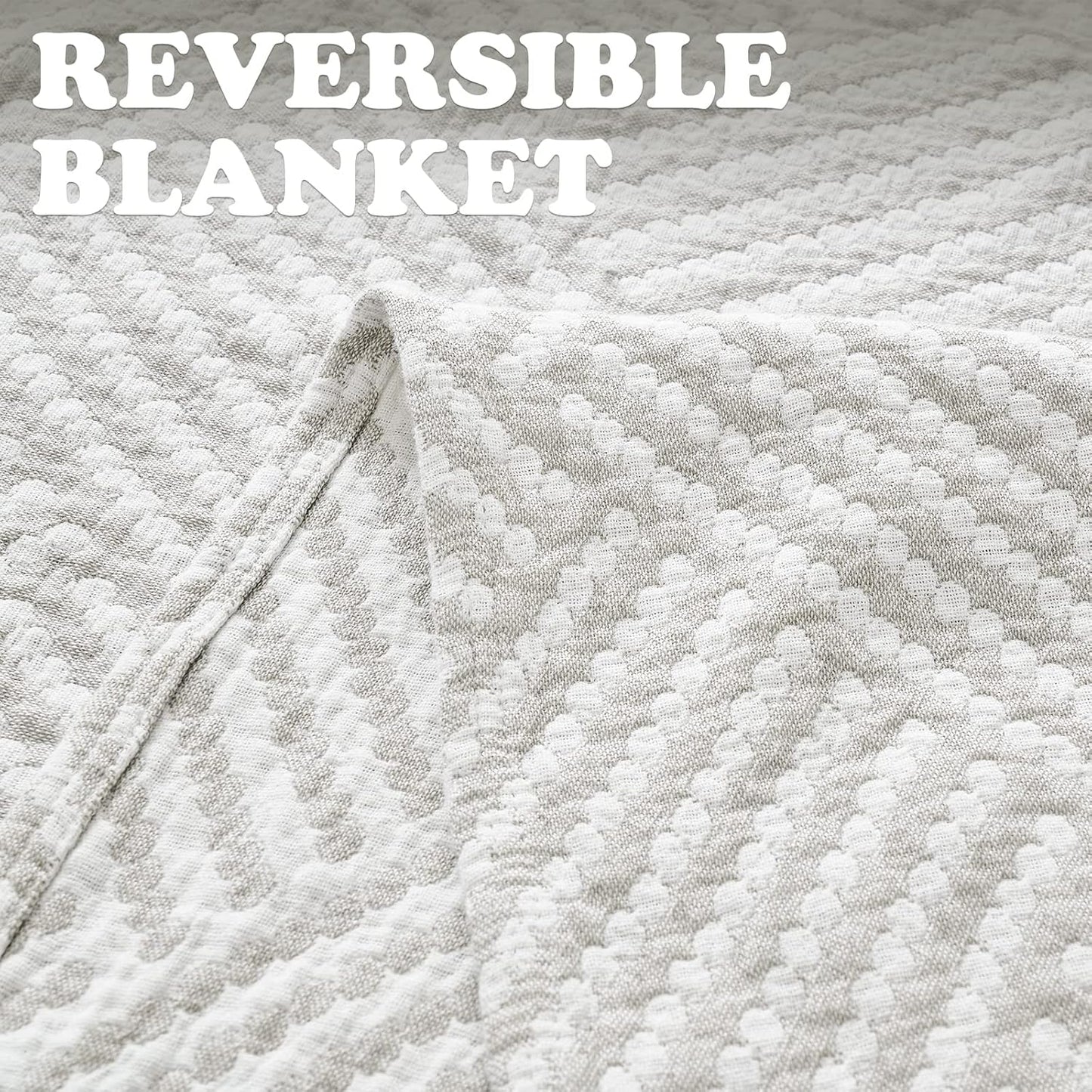 jinchan Boho 100% Cotton Blanket Muslin Twin Size 60x80 Inches Lightweight 3-Layer Geometric Square