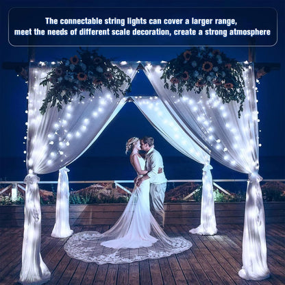 JMEXSUSS 100ft Globe String Lights Indoor Outdoor Waterproof, 200 LED White Christmas Fairy Lights