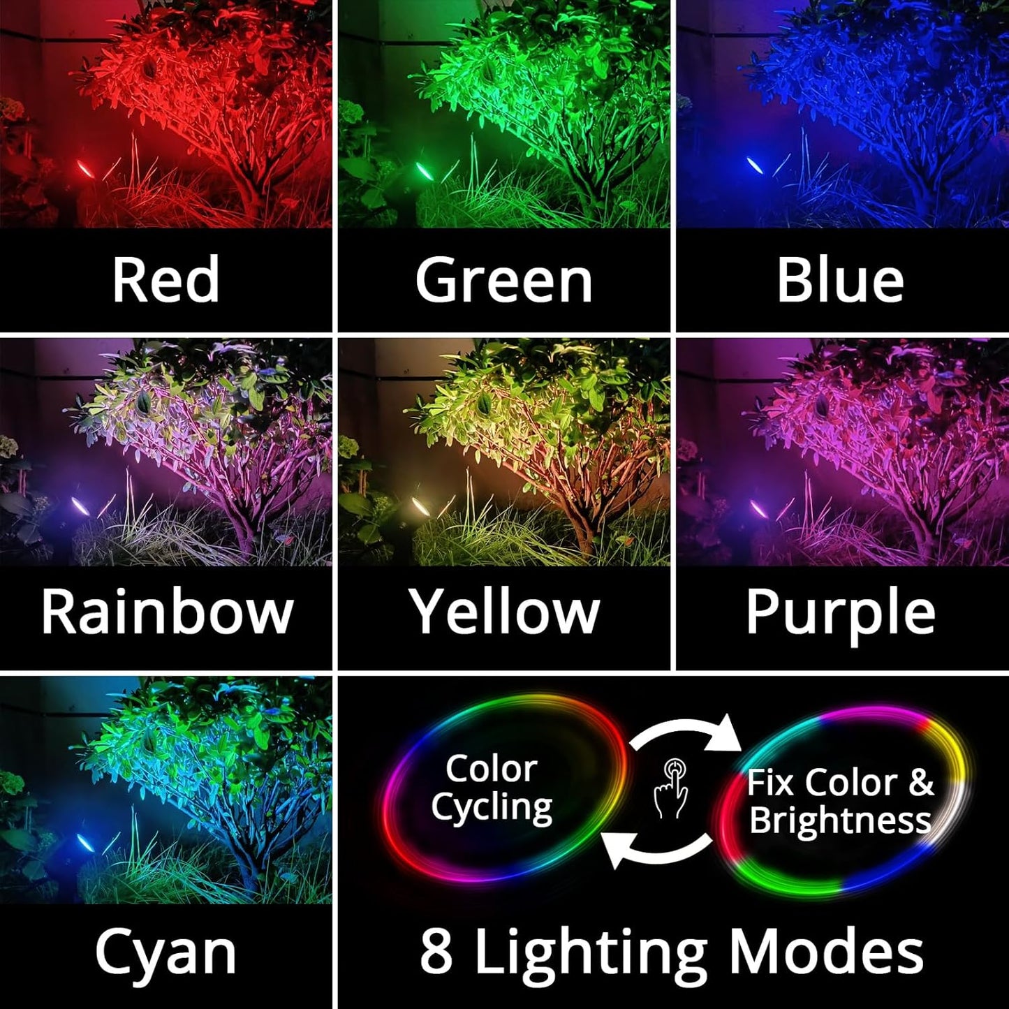 Mini 50X Twin Solar Spot Lights Outdoor Multi Color Changing RGB LED Spotlight Cast Aluminium for