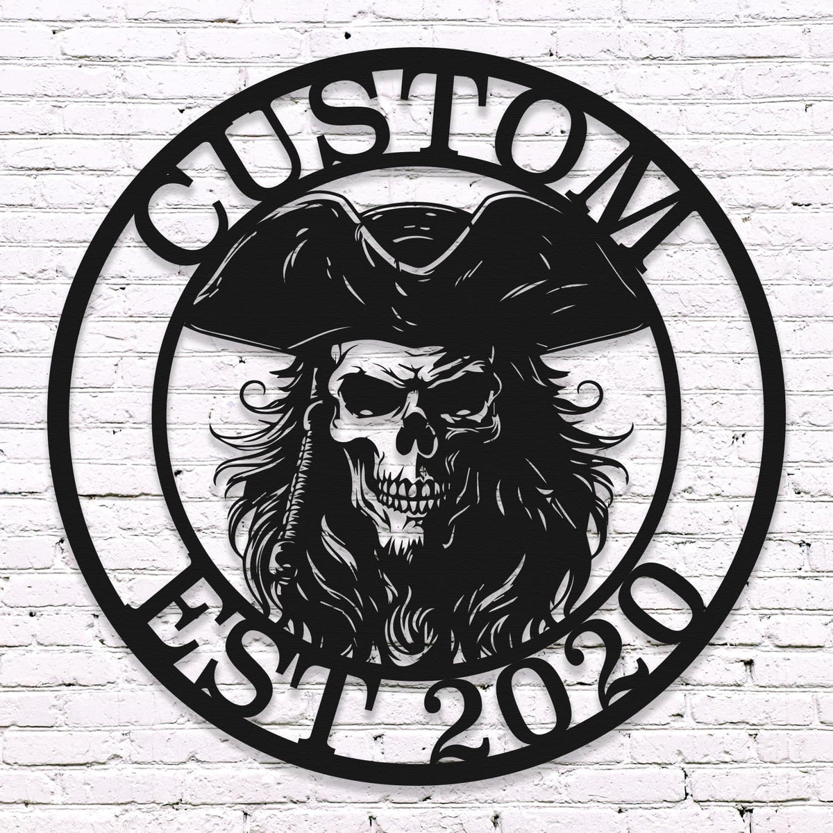 Custom Pirate Skull Metal Signs - Wall Art, Decorative Iron Art, Home & Garden Metal Decor