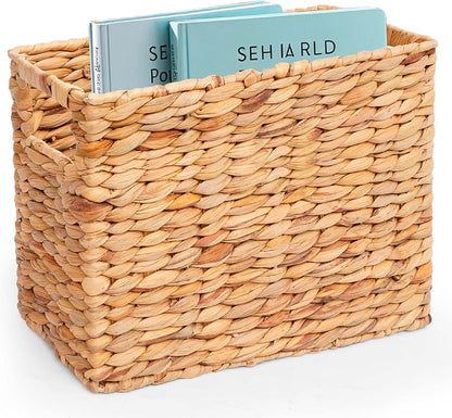 Magazines Holder Basket - Wicker Magazine Basket, Handwoven Magazine Holders for Bathroom,Home