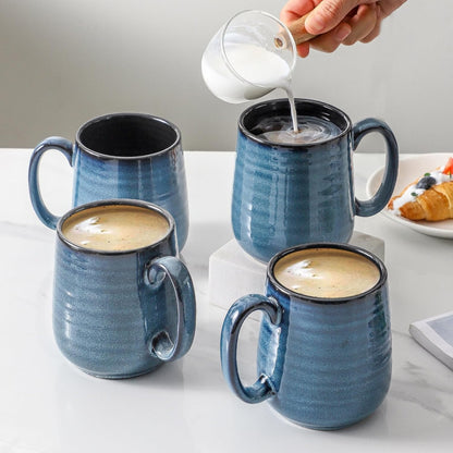 Hasense Coffee Mug Set of 4, 12 Ounce Ceramic Coffee Cups with Handle, Large Mug Set for Coffee