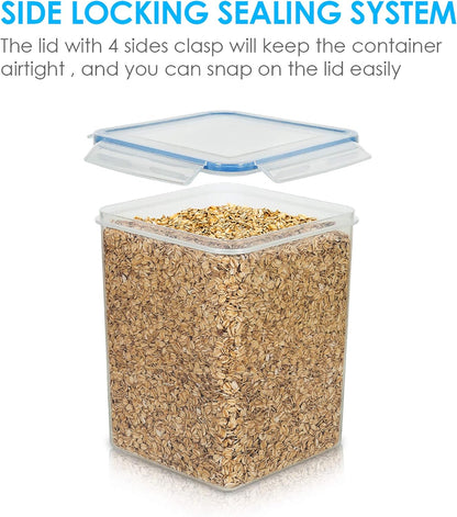 Vtopmart Large Food Storage Containers 5.2L / 175oz, 4 Pieces BPA Free Plastic Airtight Canisters