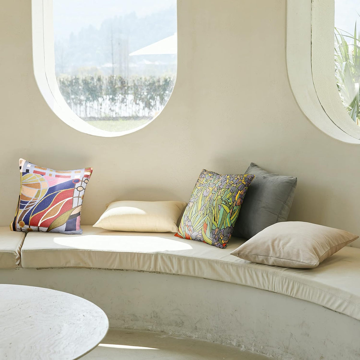 Hundertwasser Modern Pillow Cover Contemporary Pillowcase Accent Outdoor Pillows Abstract Couch
