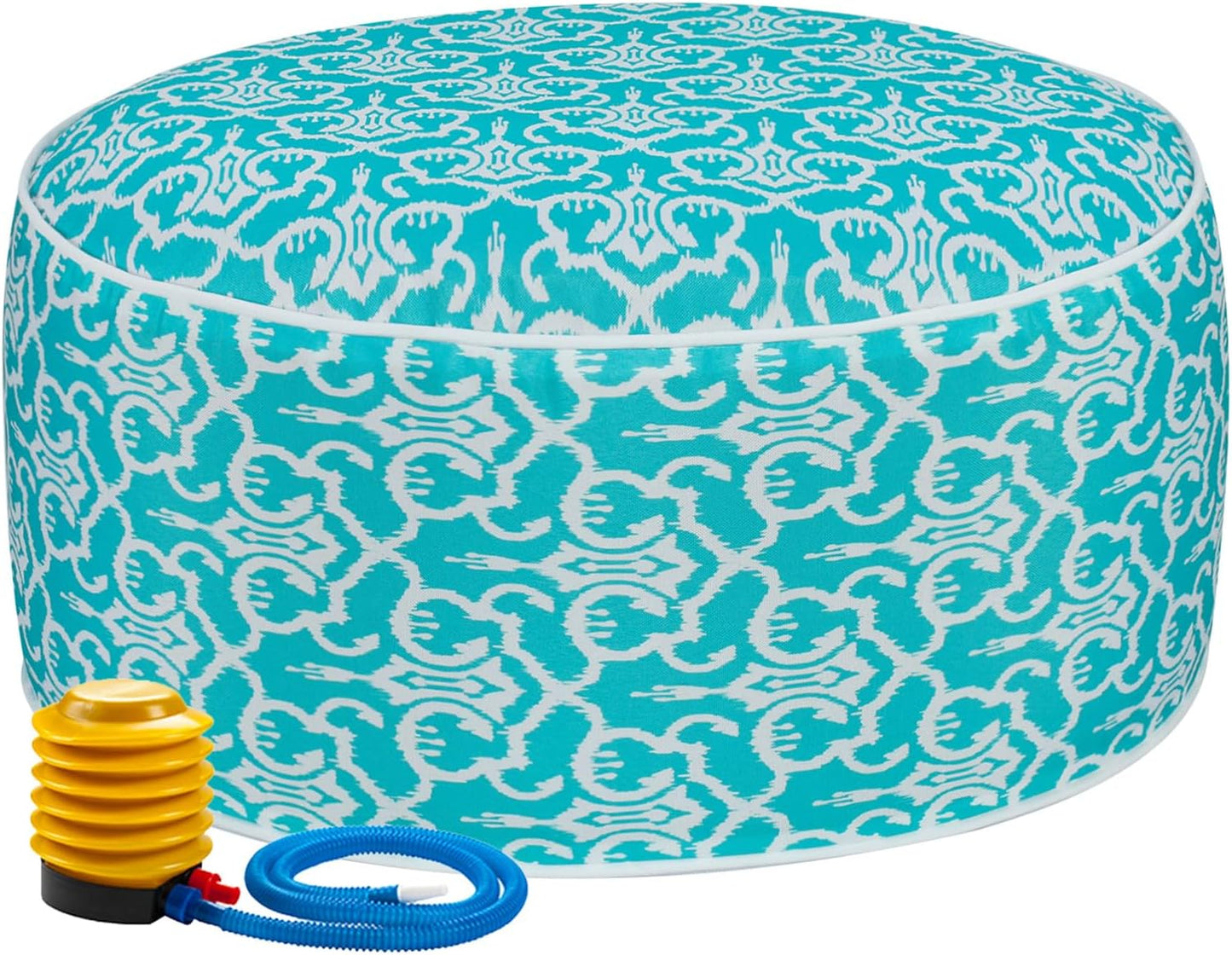 FUNHOME Inflatable Outdoor Ottoman with Air Pump,20"x9" Portable Patio Pouf,Water