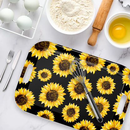 Serving Trays with Handles, 14.5 x 9.8 inch Rectangular Plastic Tray for Restaurant, Kitchen