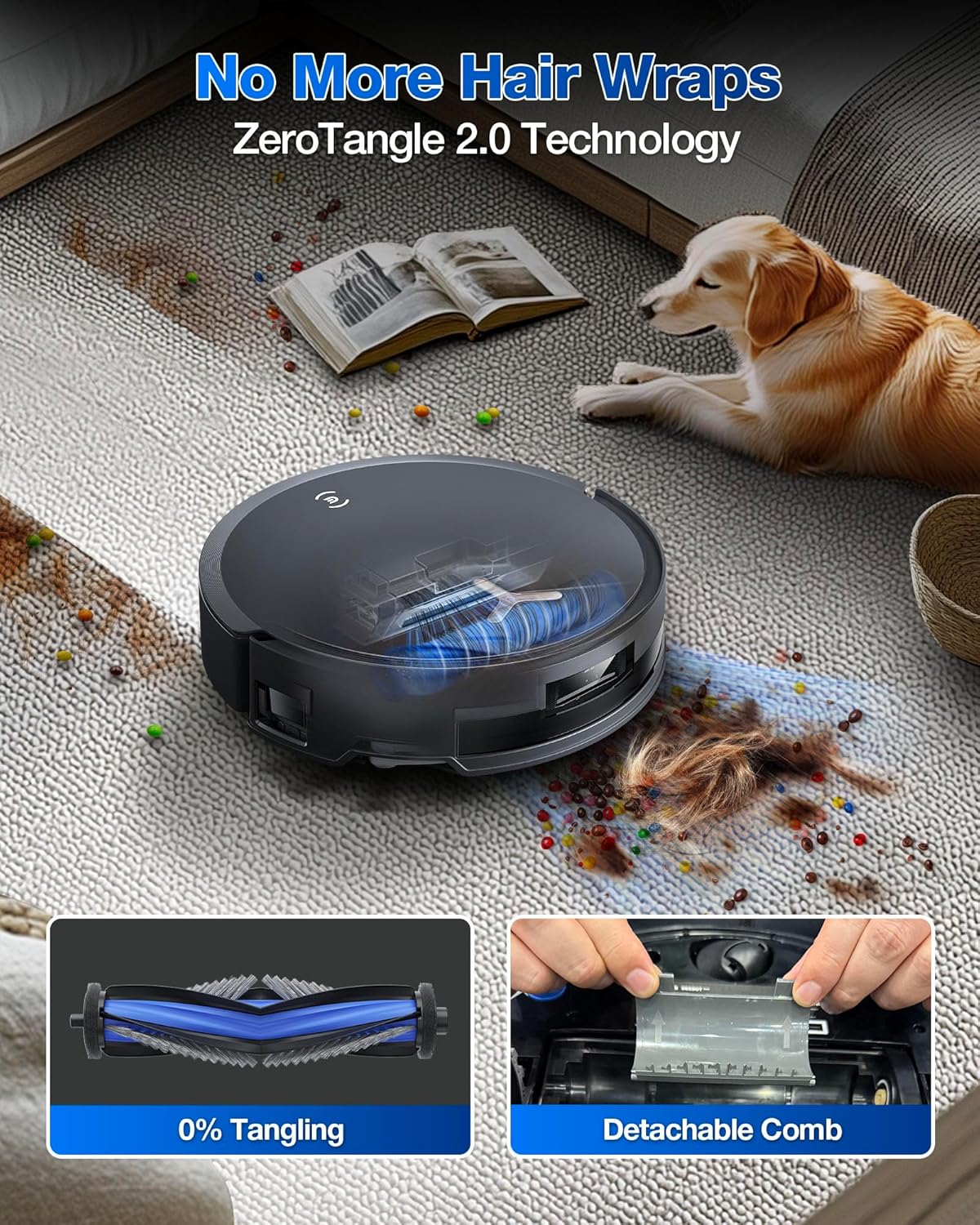 ECOVACS DEEBOT T50 MAX PRO Omni Robot Vacuum and Mop, 18,500Pa Suction, 18mm Auto-Lift, ZeroTangle