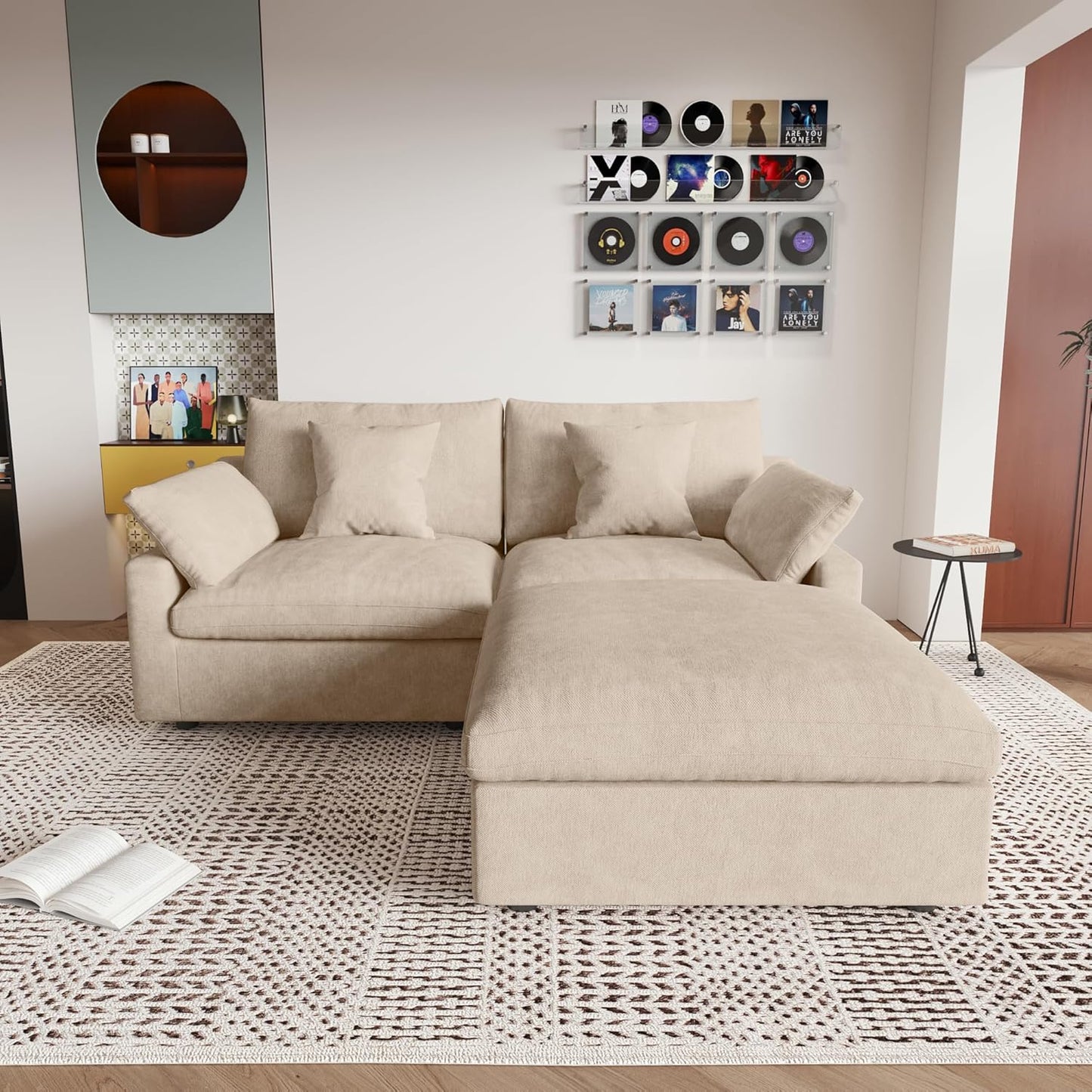 JACH Sectional Couches for Living Room, Cloud Sectional Couch with Deep Seat, Love Seat Modular