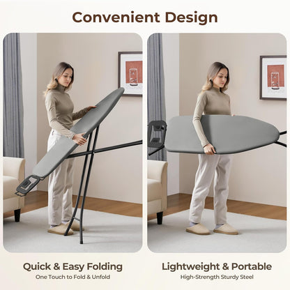 Yaheetech Foldable Ironing Board, Heavy Duty Iron Board with 9 Adjustable Heights, 4 Layer Cover