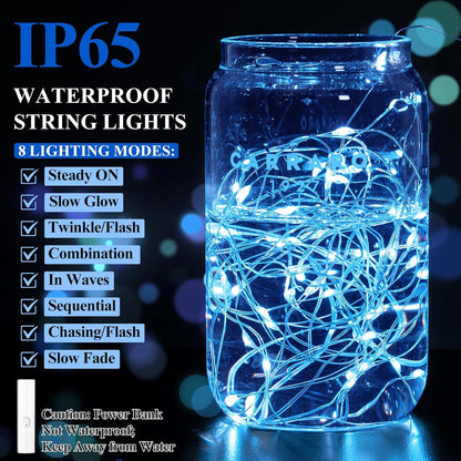Lakumu LED String Lights Battery Operated, Fairy Lights with Timer, Mini Twinkle Lights for