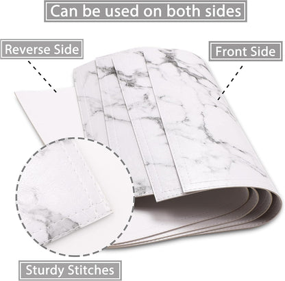 Marble Faux Leather PU Placemats, Set of 6, Easy to Clean, Heat & Stain Resistant for Dining