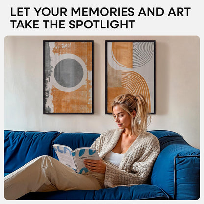 Homeforia 16x24 Black Wood Frame, High End Oak 16x24 Picture Frames with Mat 12x18 Photo, 16 x 24