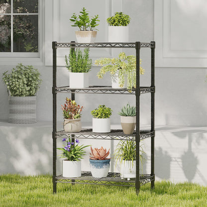 DUMOS 4-Tier Metal Storage Shelves, Wire Shelving, Storage Rack, 23.2" W