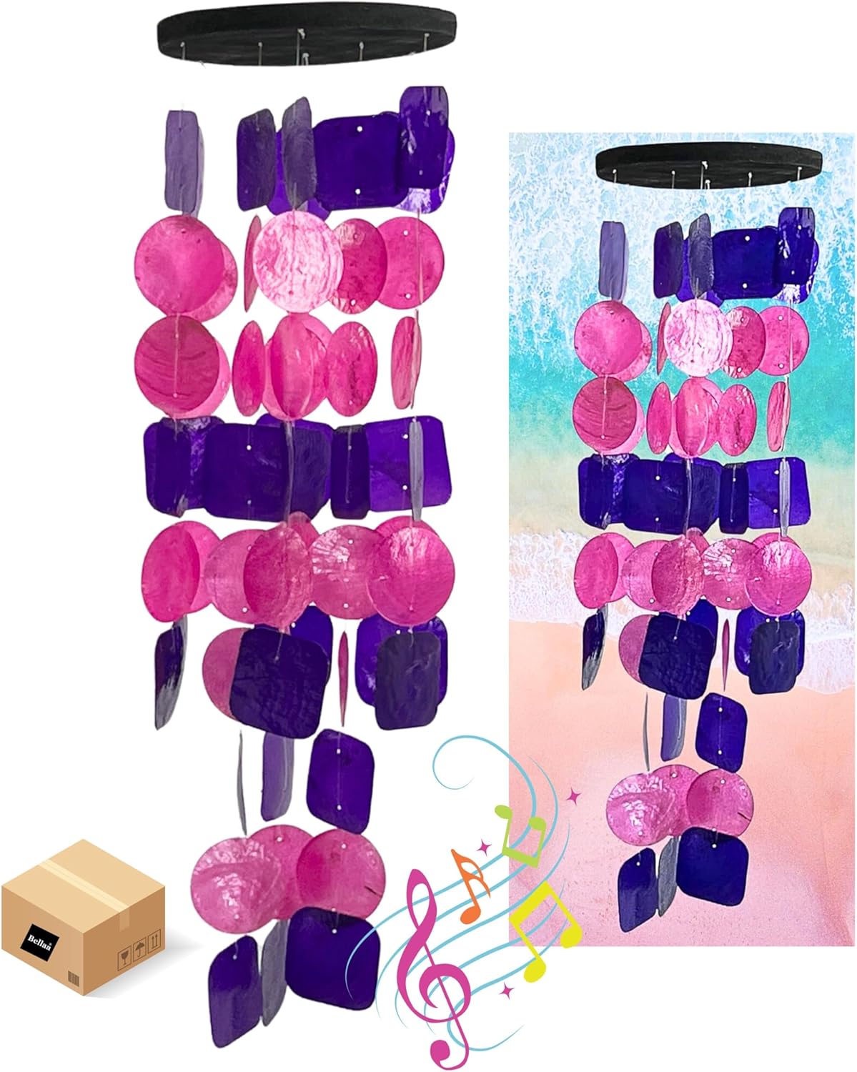 Bellaa 24841 Wind Chimes Outdoor, Garden Decorations, Musical, Indoor/Outside Windchimes, Beach