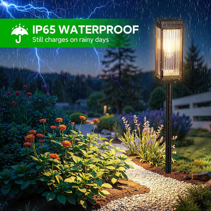 Solar Pathway Lights Outdoor, 6 Pack Upgraded Solar Lights Outdoor Waterproof, Bright Up to 15 Hrs