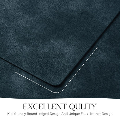 MOSAYT Vinyl Placemats Set of 8-12 X 17 Inch - Faux Leather 100% Waterproof Oil-Proof Wipeable PU