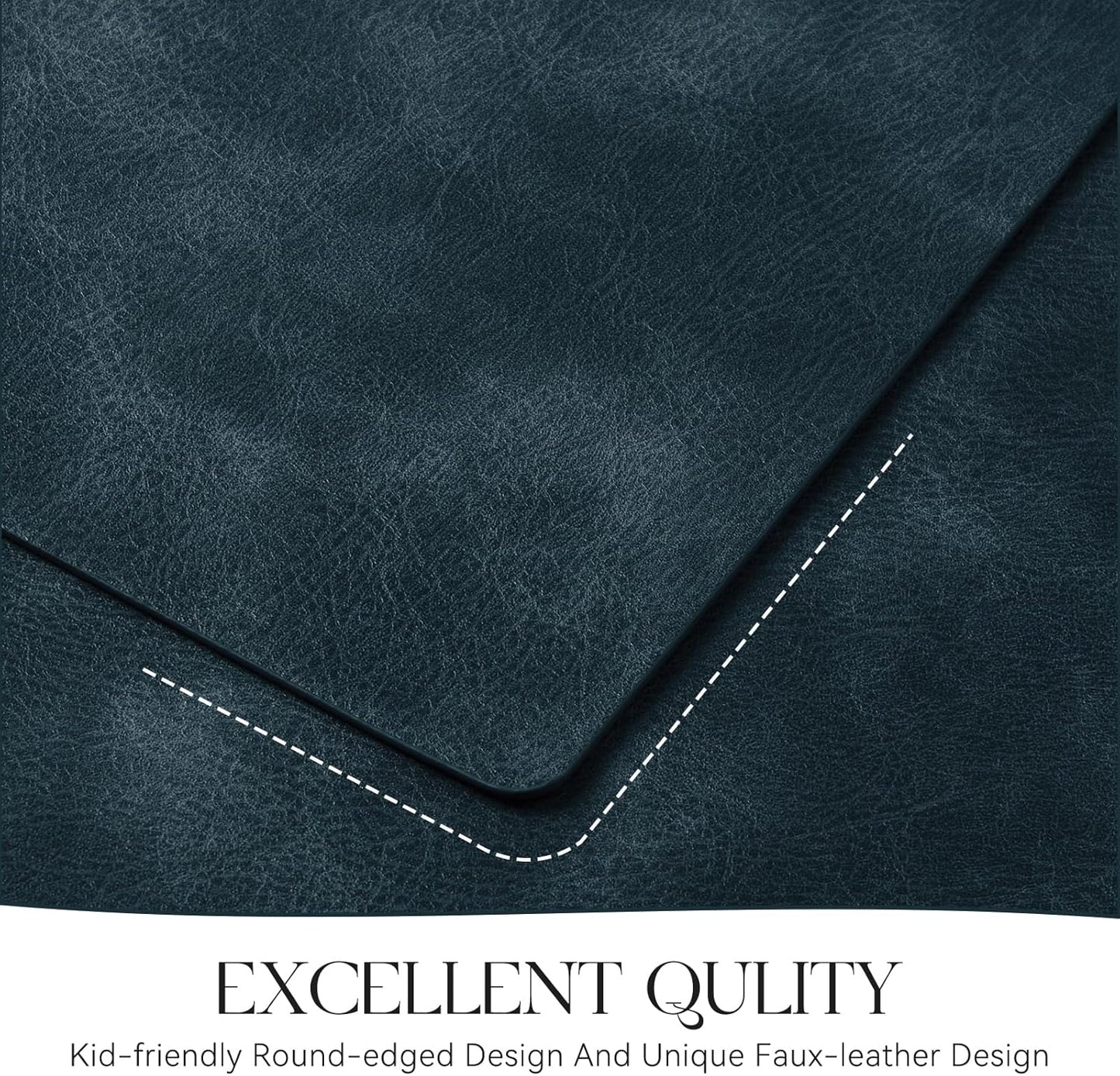 MOSAYT Vinyl Placemats Set of 4-12 X 17 Inch - Faux Leather 100% Waterproof Oil-Proof Wipeable PU