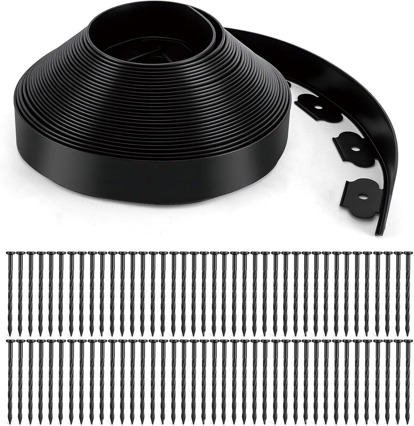 Landscape Edging, 3" x 66' Garden Edging, No Dig Edging for Landscaping with 80 Pcs Anchoring