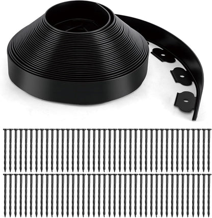 Landscape Edging, 3" x 66' Garden Edging, No Dig Edging for Landscaping with 80 Pcs Anchoring