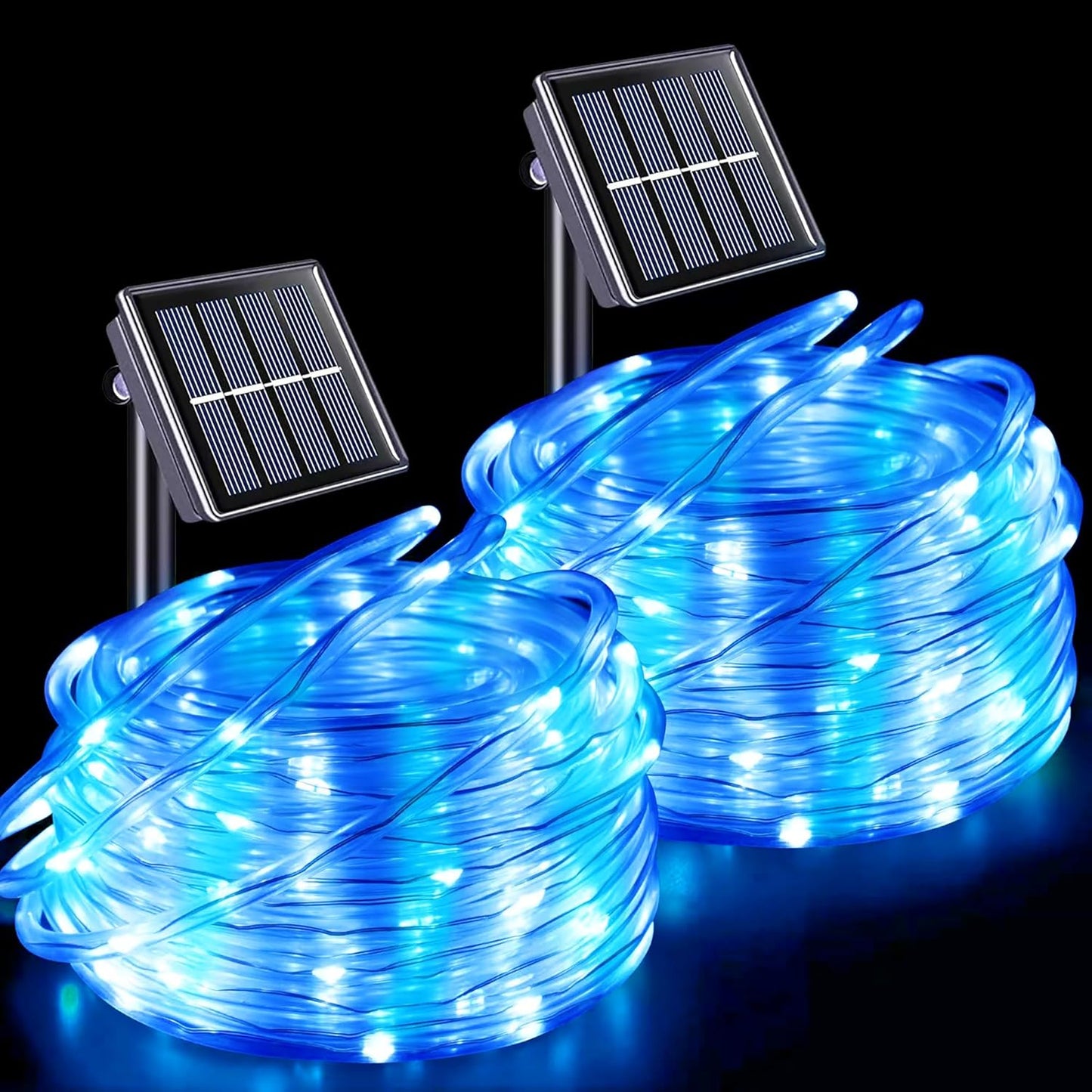 YEGUO Solar Rope Lights Outdoor Waterproof LED, 2 Pack Each 33ft 100 LED String Lights Outdoor