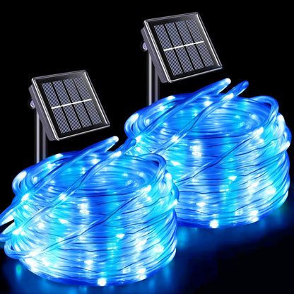 YEGUO Solar Rope Lights Outdoor Waterproof LED, 2 Pack Each 33ft 100 LED String Lights Outdoor