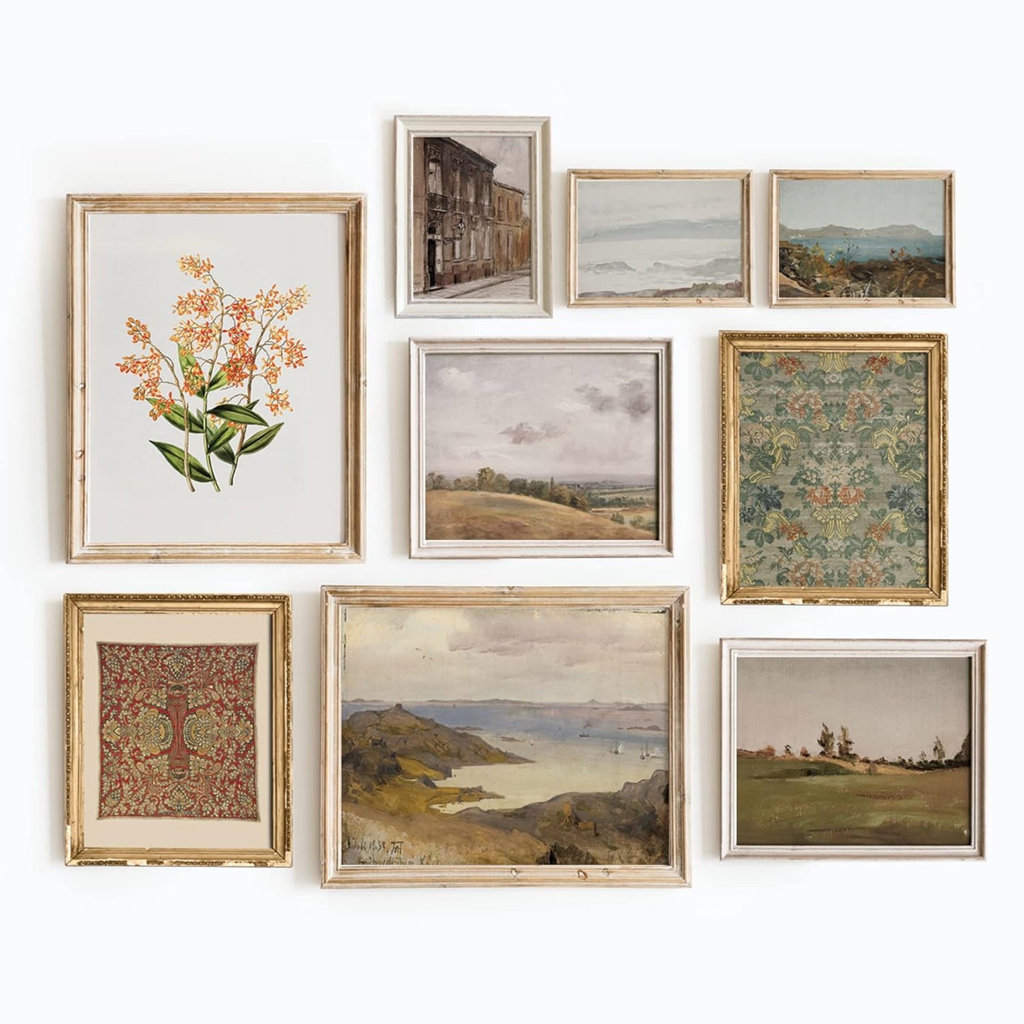 Set Of 9 French Country Prints Wall Decor - Landscape Wall Art French Country Decor, Vintage Wall