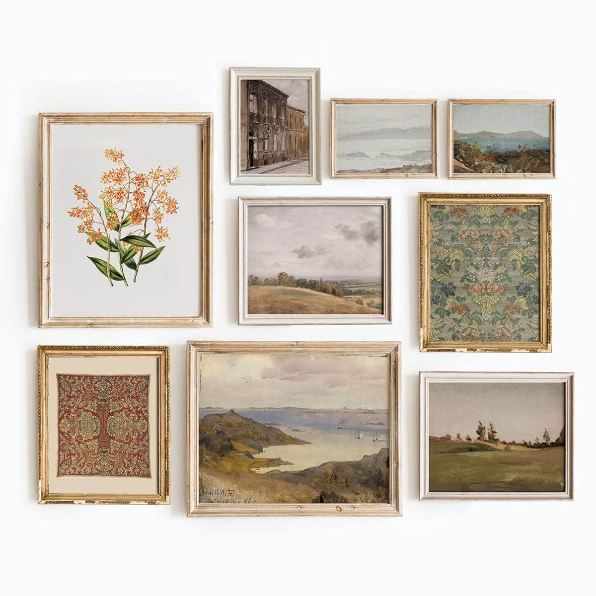 Set Of 9 French Country Prints Wall Decor - Landscape Wall Art French Country Decor, Vintage Wall