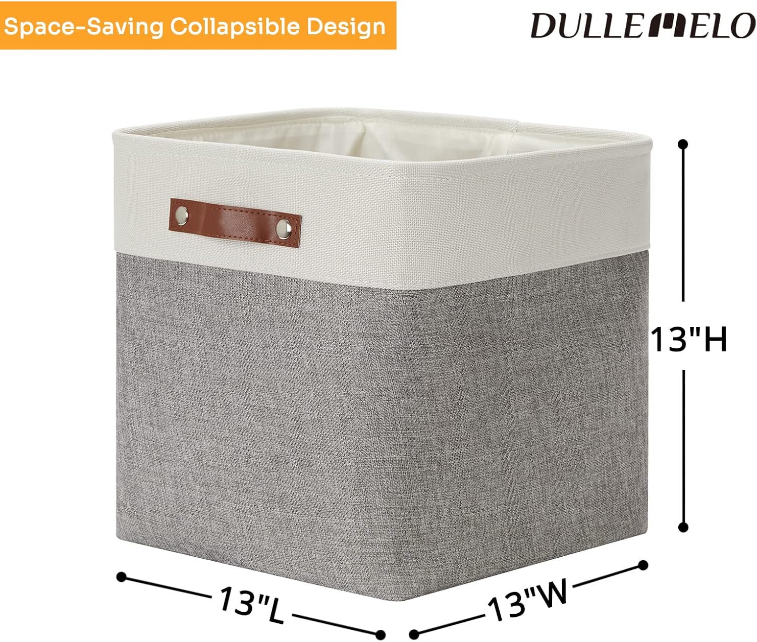 DULLEMELO 13 inch Fabric Storage Cubes 4 Pack Foldable Baskets/Bins for Home Office Organizer